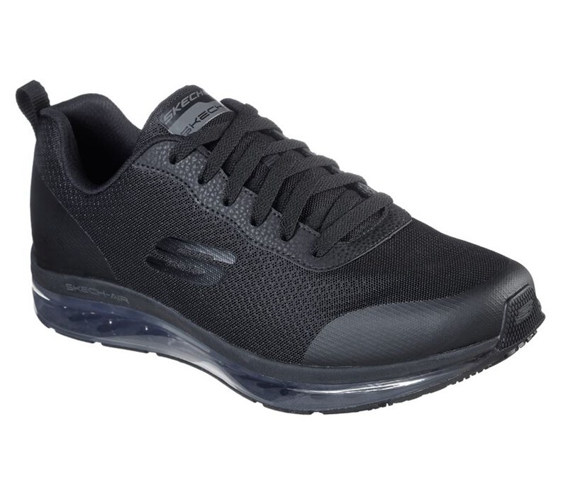 Skechers Herr Svarta Snörskor - Work Relaxed Fit: Skech-Air - Chamness Sr - Sverige (STKXR-8675)